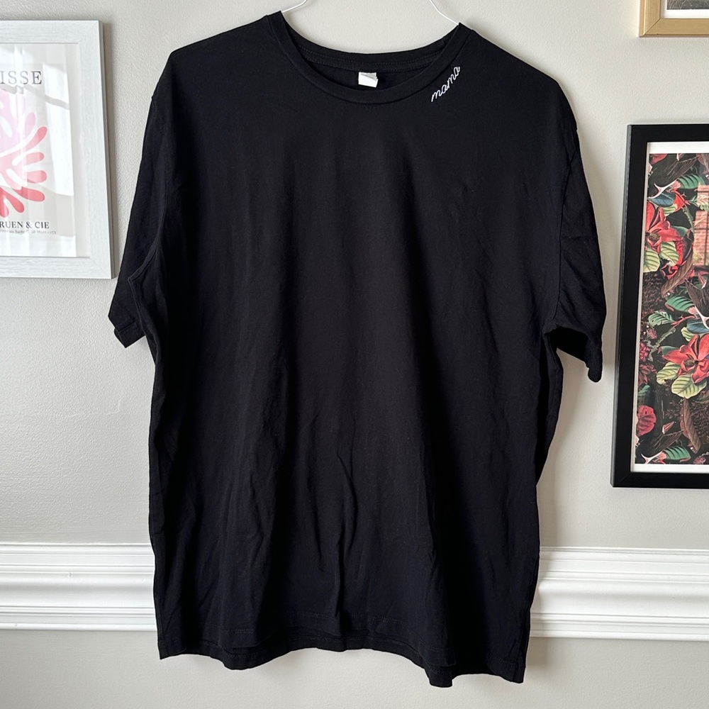 Mama Embroidered T-Shirt, Black, 2XL